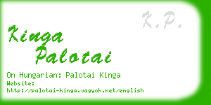 kinga palotai business card